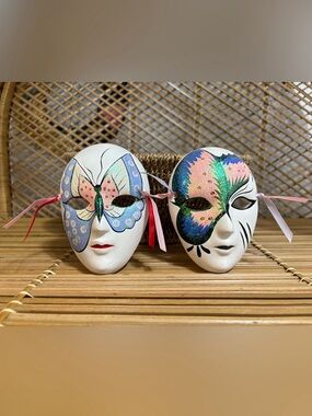 Handpainted Ceramic Butterfly Masquerade Masks